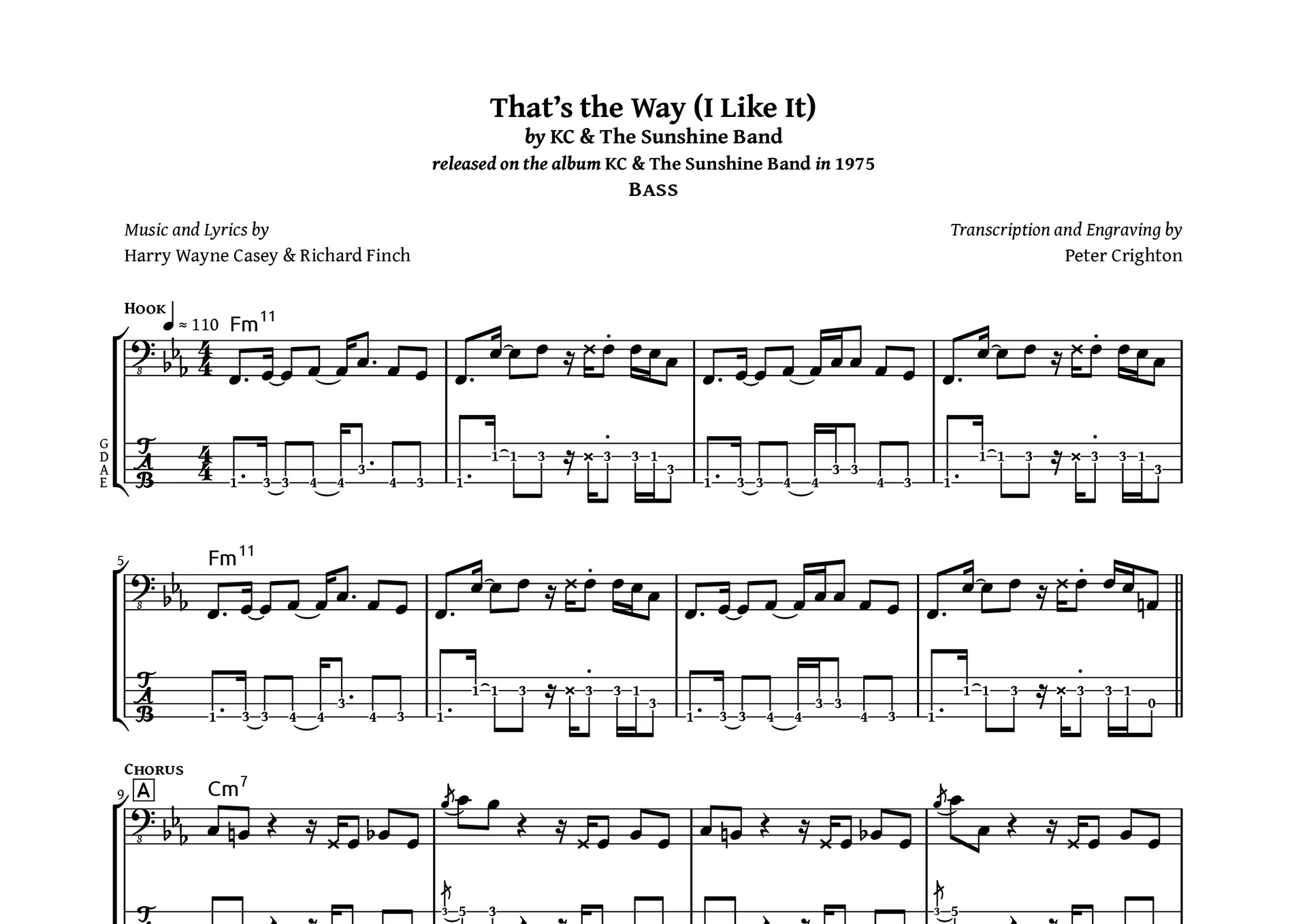 Preview image for KC & The Sunshine Band – That&rsquo;s the Way (I Like It): Bass