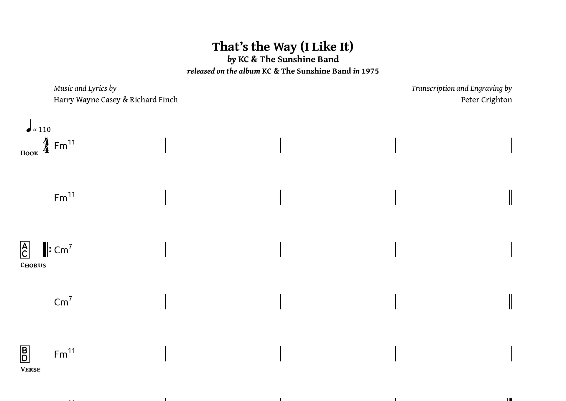 Preview image for KC & The Sunshine Band – That&rsquo;s the Way (I Like It): Chords