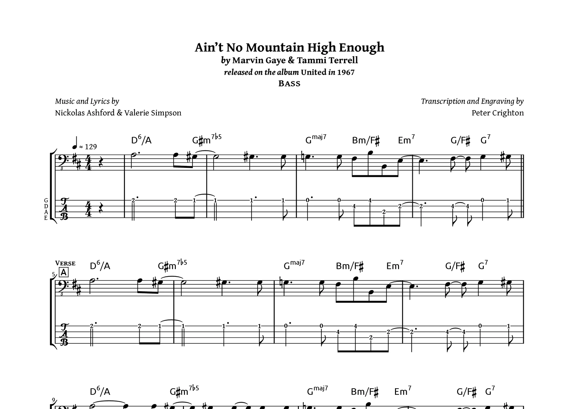 Preview image for Marvin Gaye & Tammi Terrell – Ain&rsquo;t No Mountain High Enough: Bass