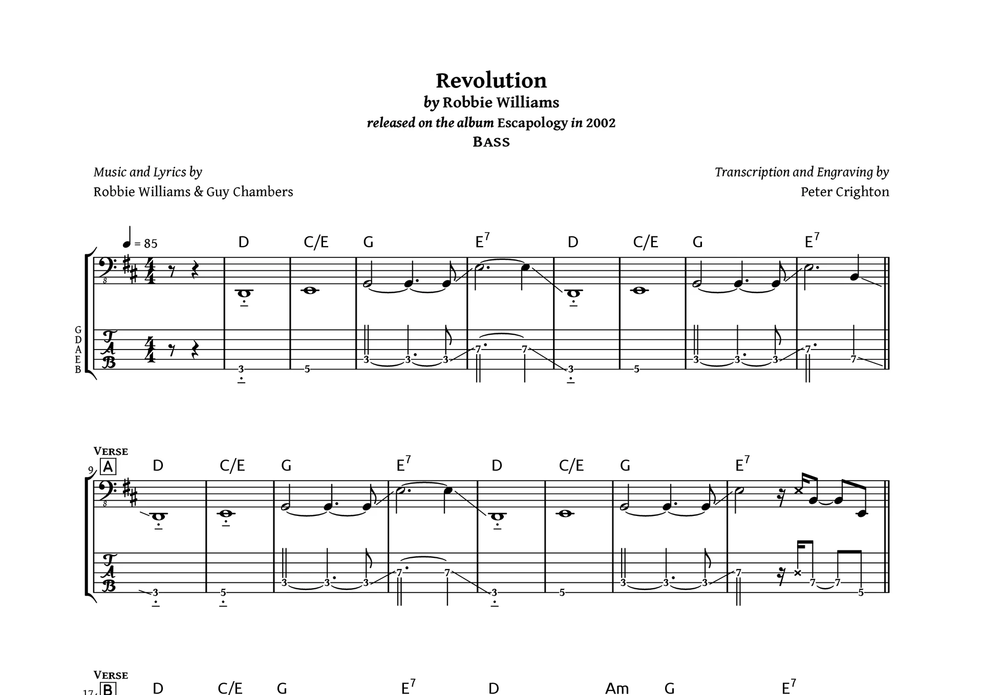Preview image for Robbie Williams – Revolution: Bass