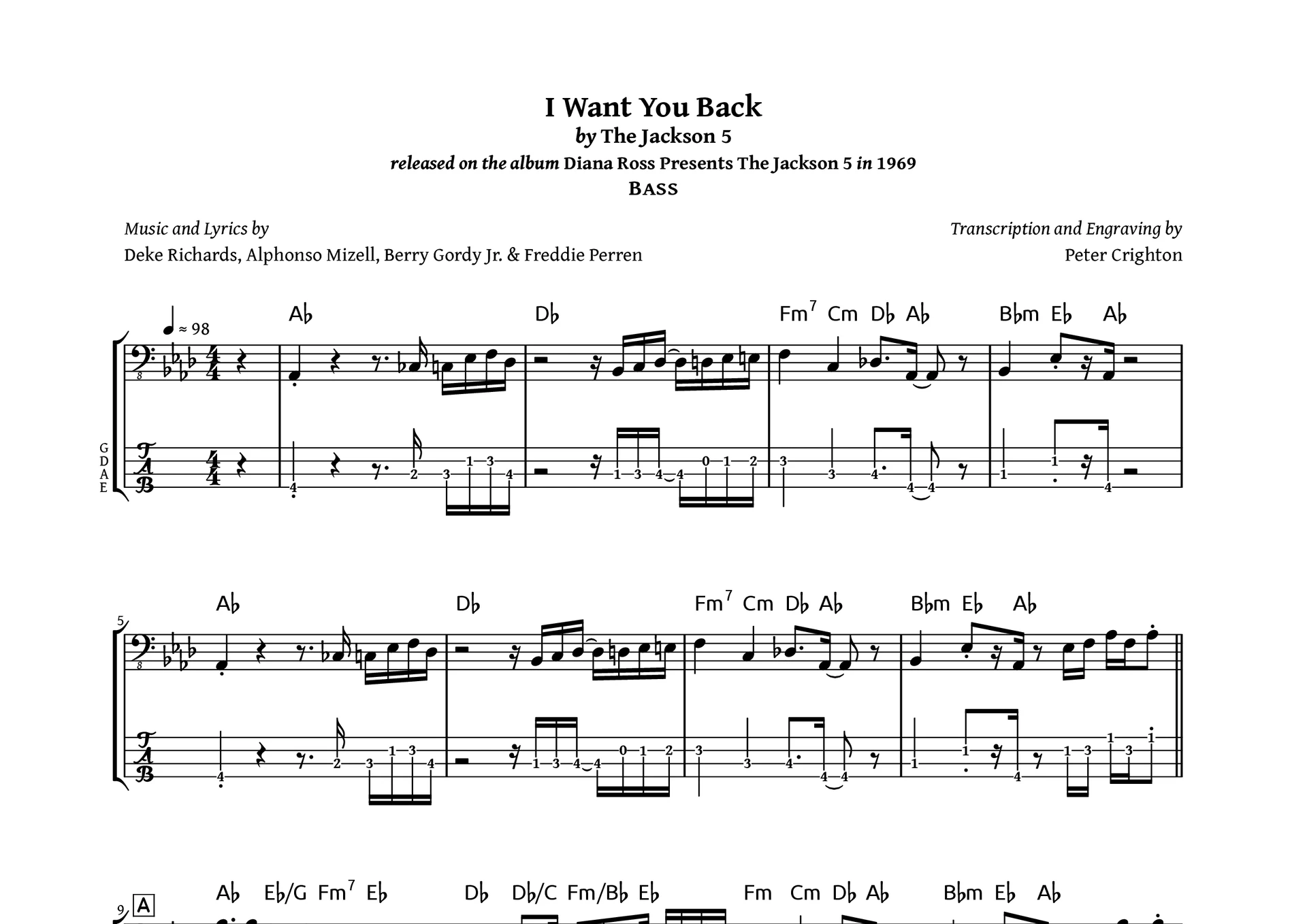 Preview image for The Jackson 5 – I Want You Back: Bass